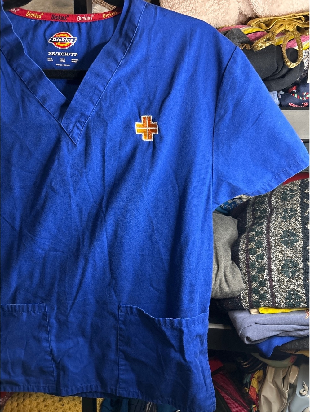 Dickies Blue Medical Scrub Top XS